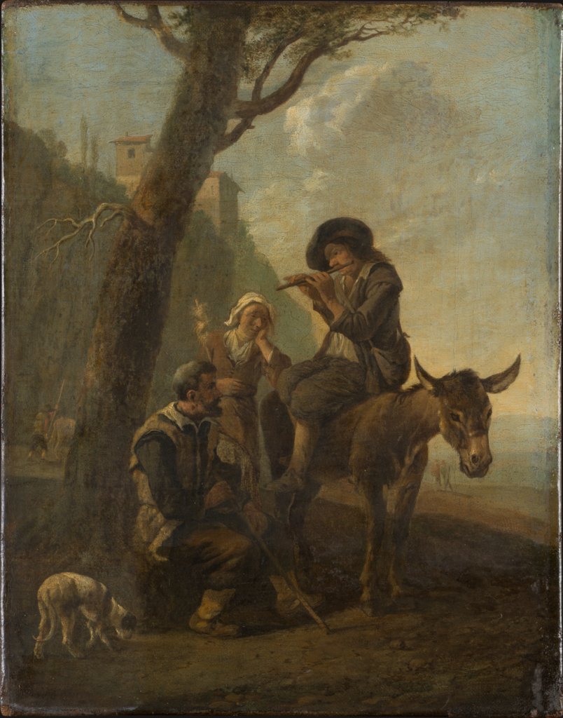 Roman Shepherd Family Resting Beneath a Tree, Johannes Lingelbach