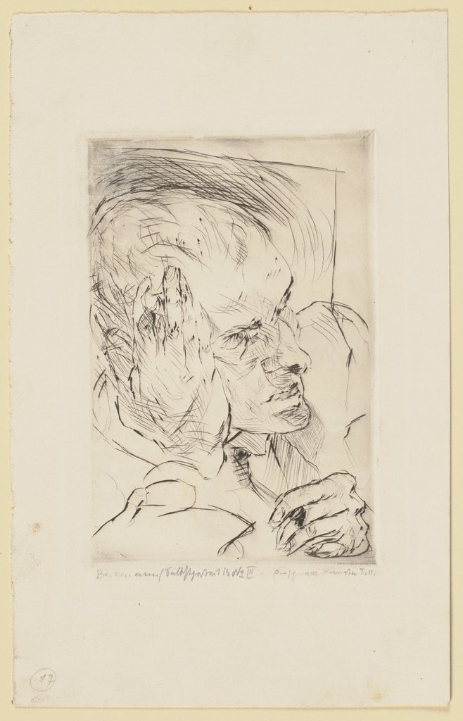 Self-Portrait, Hand to Cheek, Max Beckmann