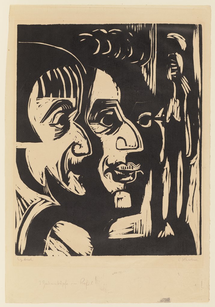 Zwei Köpfe (Hans Rohner und Lotte Kraft), Ernst Ludwig Kirchner