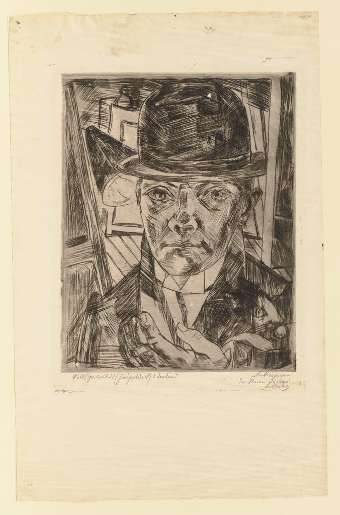 Self-Portrait in Bowler Hat, Max Beckmann