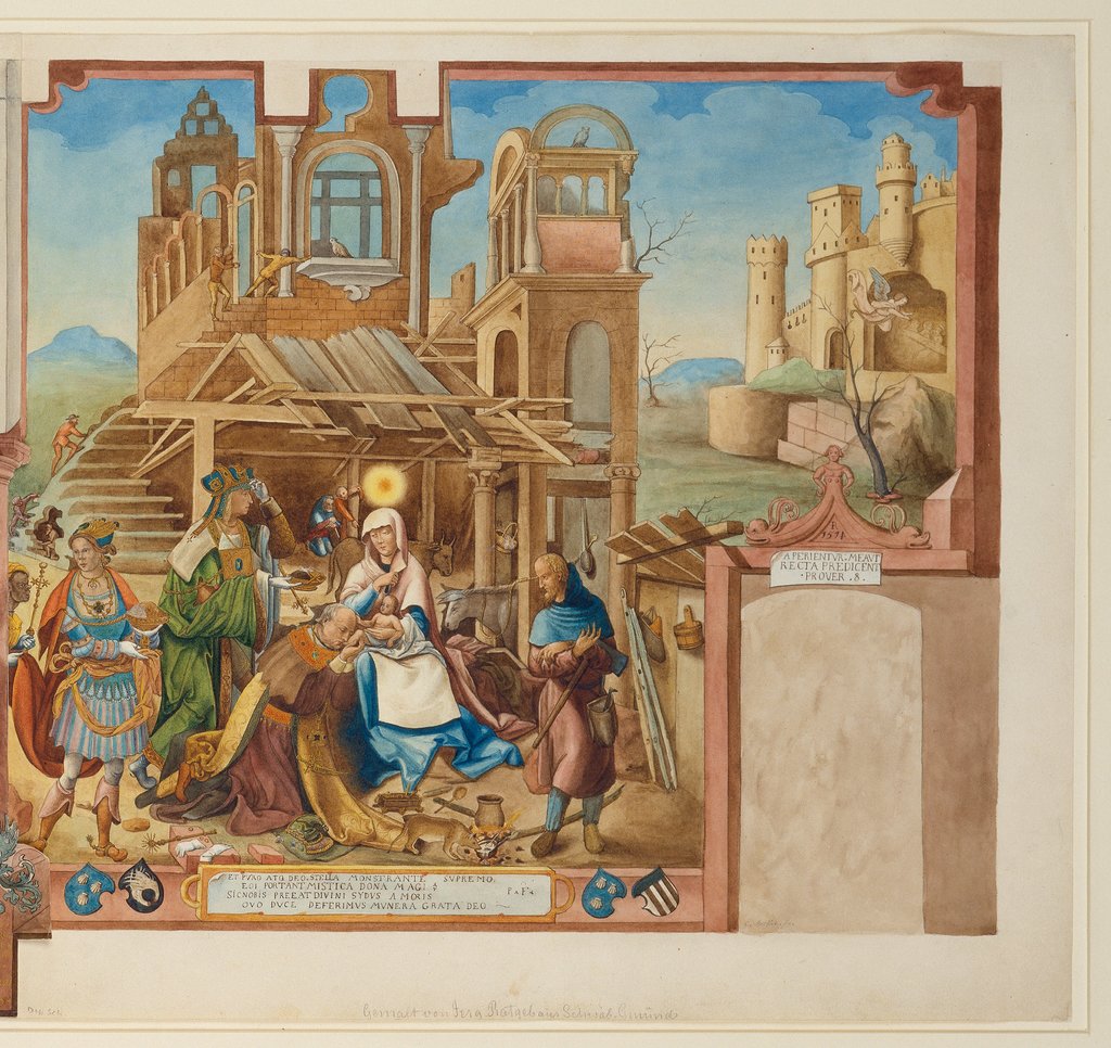Anbetung der Heiligen Drei Könige (rechte Hälfte der Darstellung), Christian Becker, nach Jörg Ratgeb