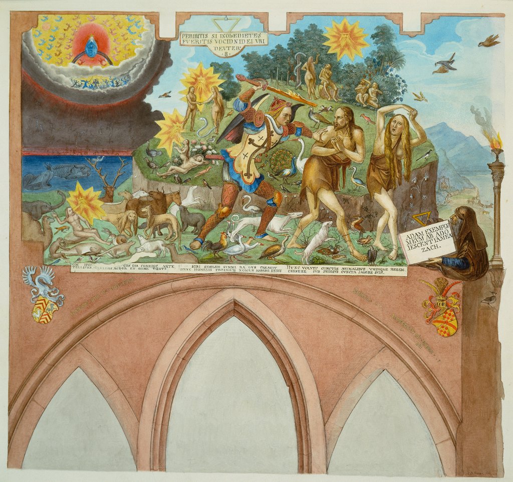 Ratgebs Szenen aus der Genesis im Karmeliterkloster in Frankfurt am Main, Johann Balthasar Bauer, after Jörg Ratgeb