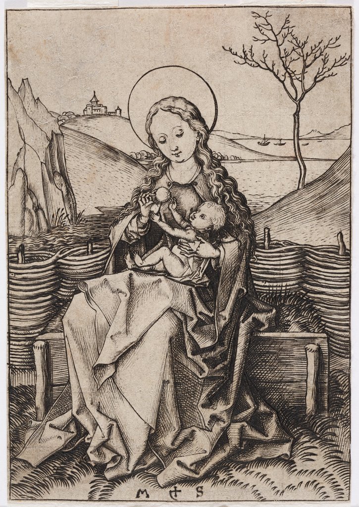 Die Madonna auf der Rasenbank, Martin Schongauer