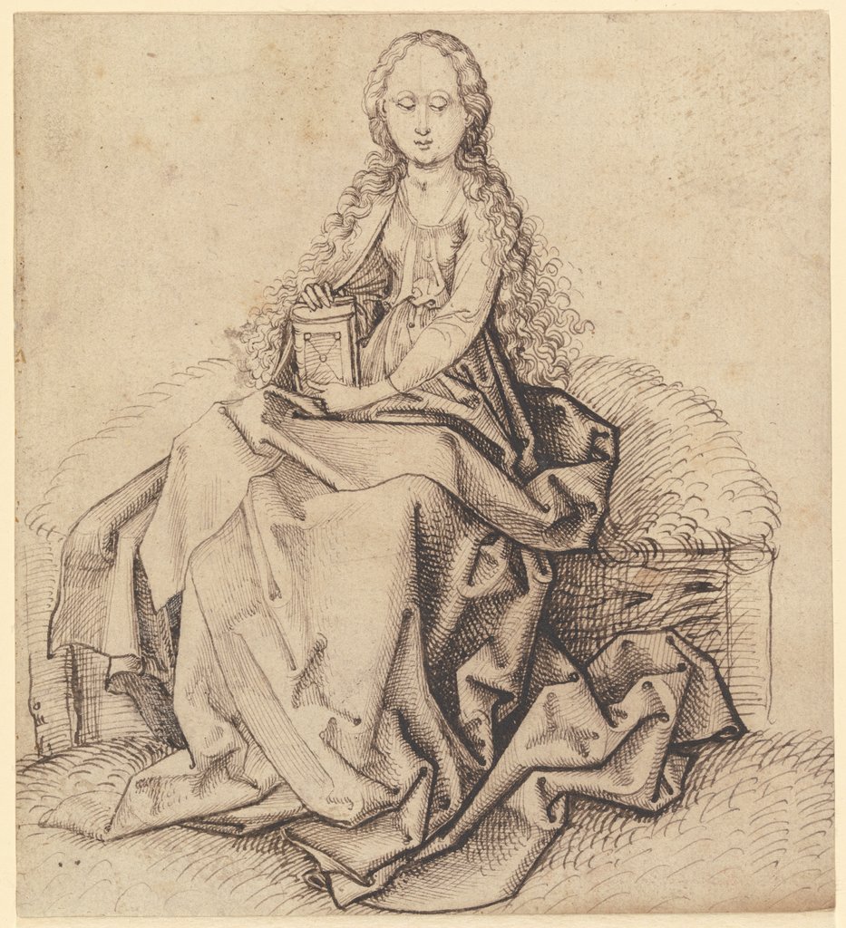 Sitting saint, Martin Schongauer;  school; attributed