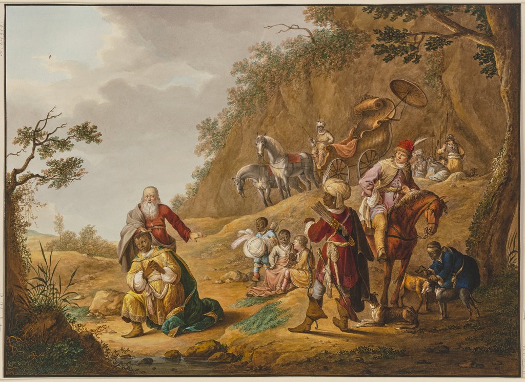 Die Taufe des Kämmerers der äthiopischen Königin Kandake Amanitore, Johann Friedrich Morgenstern, nach Cornelis Holsteyn