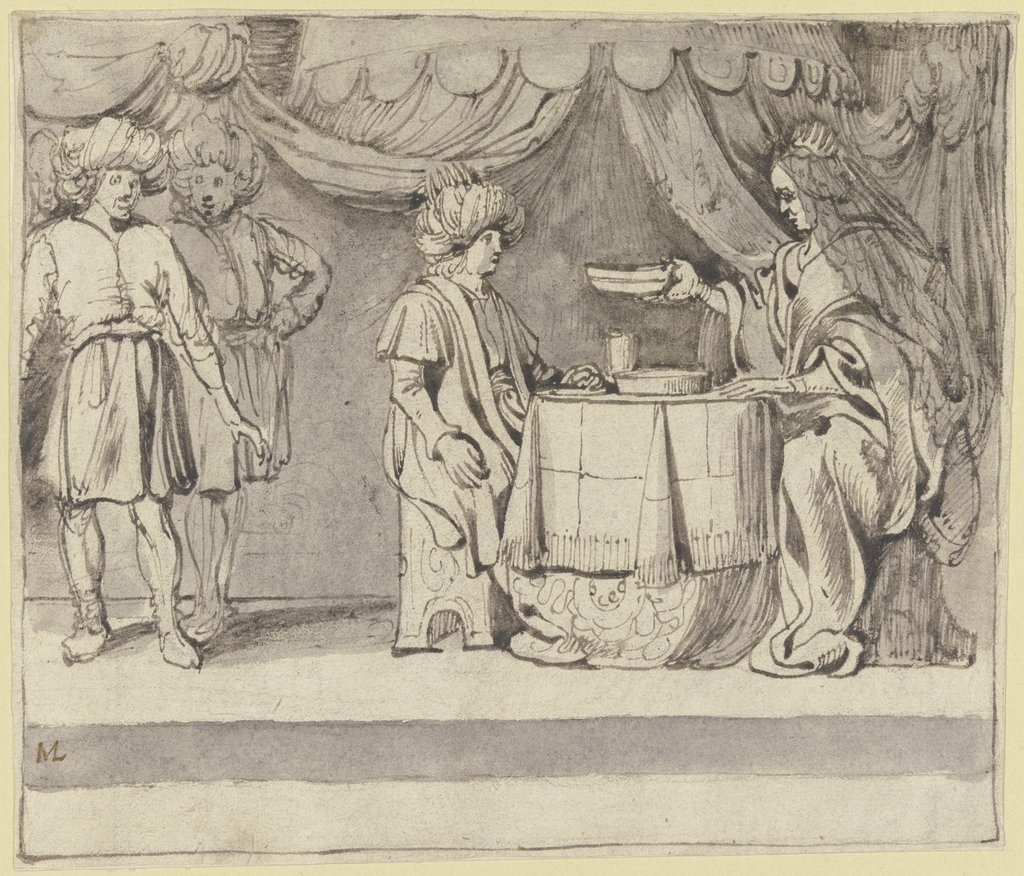 Esther hosting Ahasver, German, 16th century