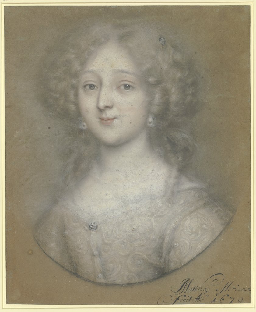 Oval portrait of a lady, Matthäus Merian the Younger