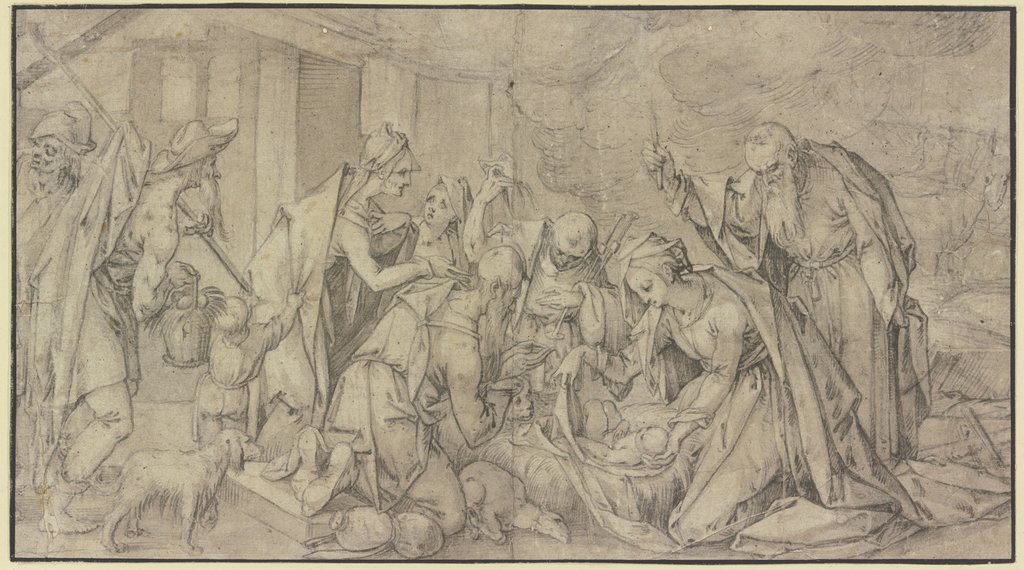 Adoration of the shepherds, Hans von Aachen;   ?