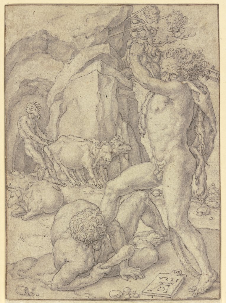 Hercules kills Cacus, Heinrich Aldegrever