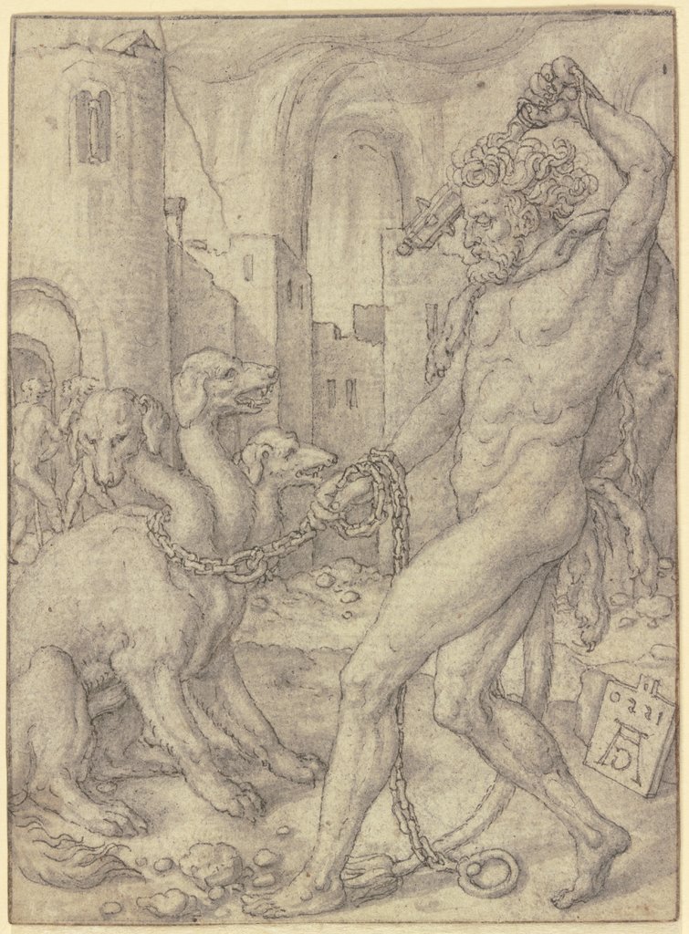 Herkules holt den Zerberus aus der Unterwelt, Heinrich Aldegrever