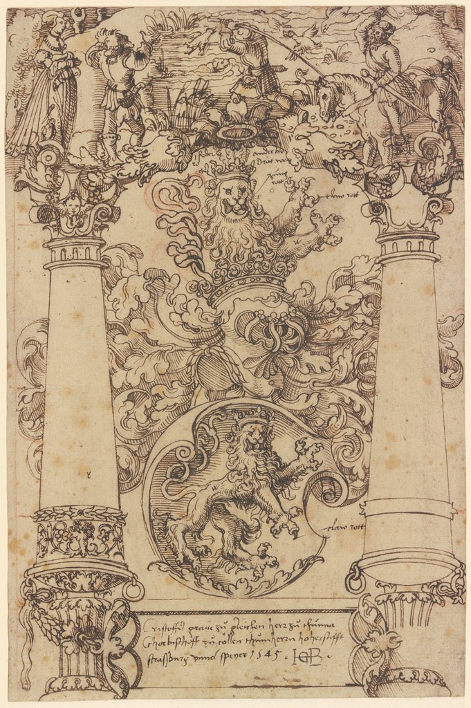 Wappen des Grafen Christoph von Gleichen, Hans Baldung Grien;  Umkreis, Deutsch, 16. Jahrhundert