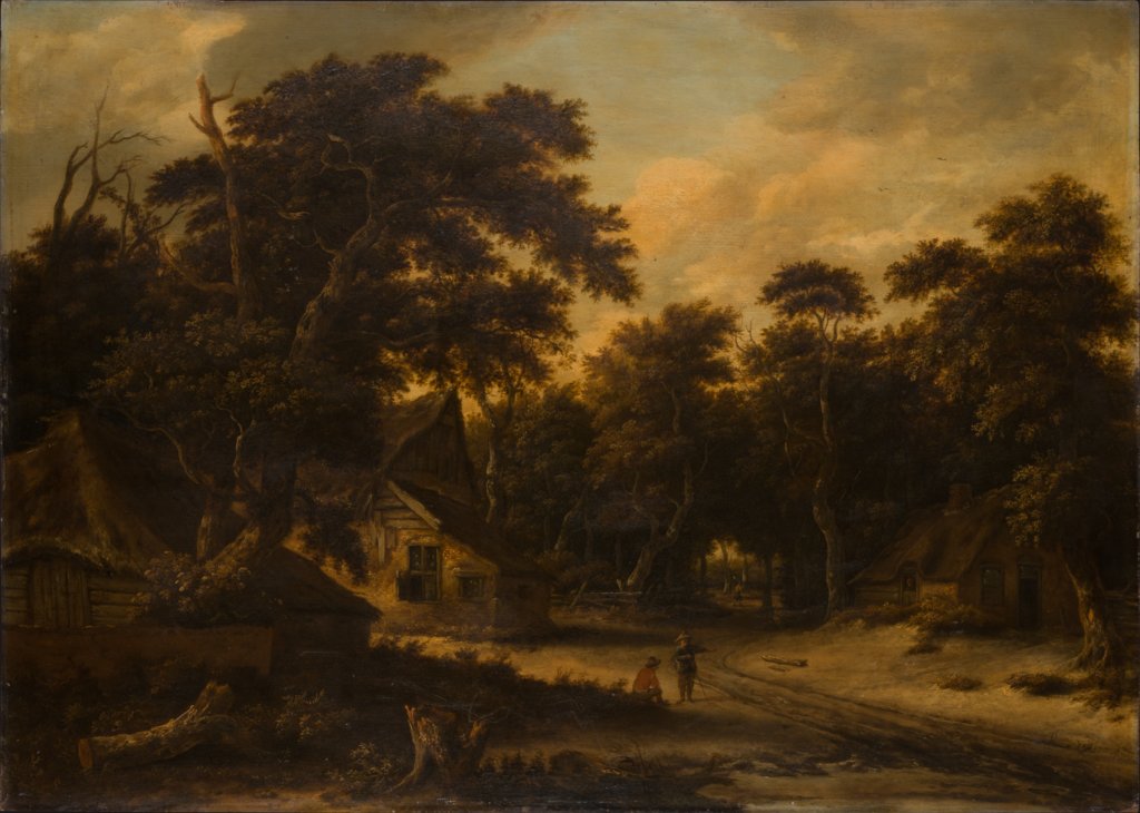 Several Peasant Huts in a Woods, Roelof Jansz. van Vries