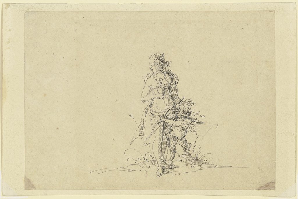 Venus and Cupid, Jost Amman;  circle