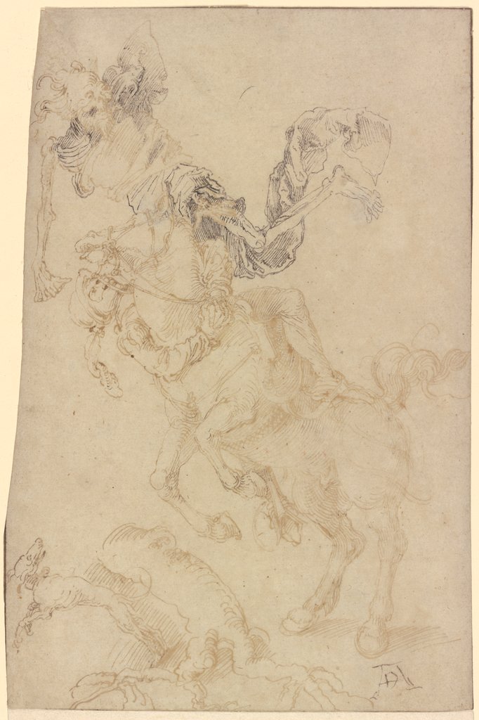 Horseman ambushed by Death, Hans von Kulmbach;   ?, Albrecht Dürer;  workshop, Hans Baldung Grien;   ?