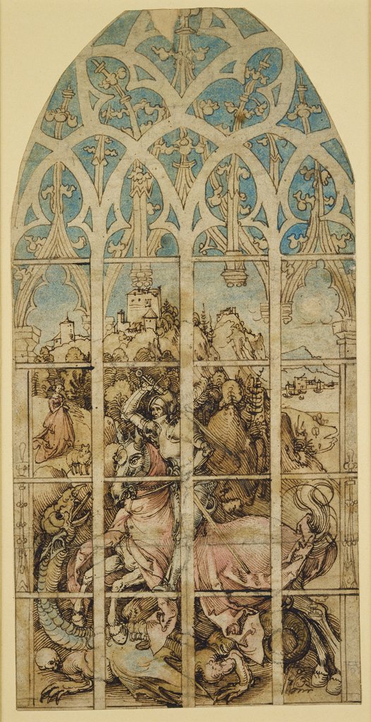 Sketch for a Glass Painting with St George, Albrecht Dürer