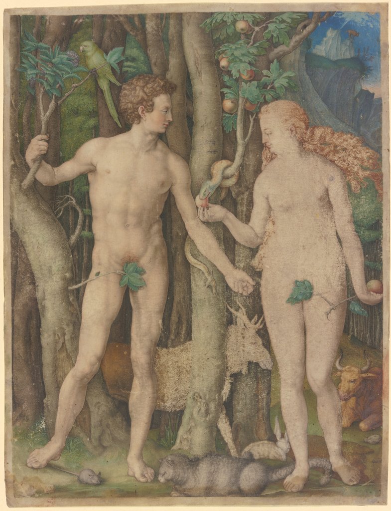 Adam und Eva, Deutsch, 16. Jahrhundert, Kopie nach and nach Albrecht Dürer