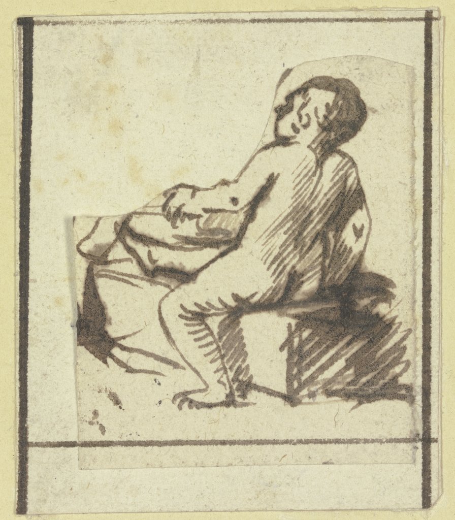 Sitting naked child, Hendrik Goudt