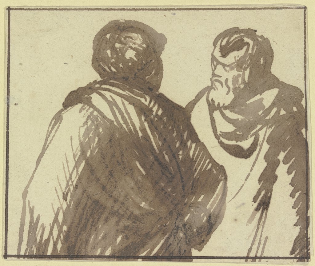 Two male half figures, Hendrik Goudt