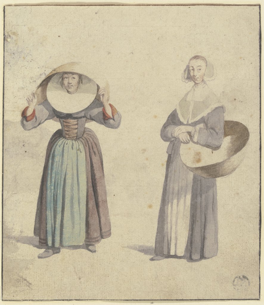 Two traditional woman's costumes, Wenceslaus Hollar;   ?