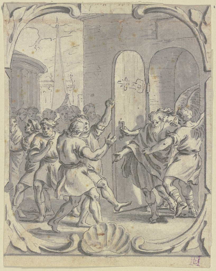 Engel geleiten Lot aus Sodom, Johann Jakob von Sandrart