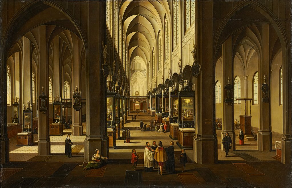 Das Innere der Antwerpener Kathedrale, Pieter Neefs d. J.;  Werkstatt, Frans Francken III;  Werkstatt