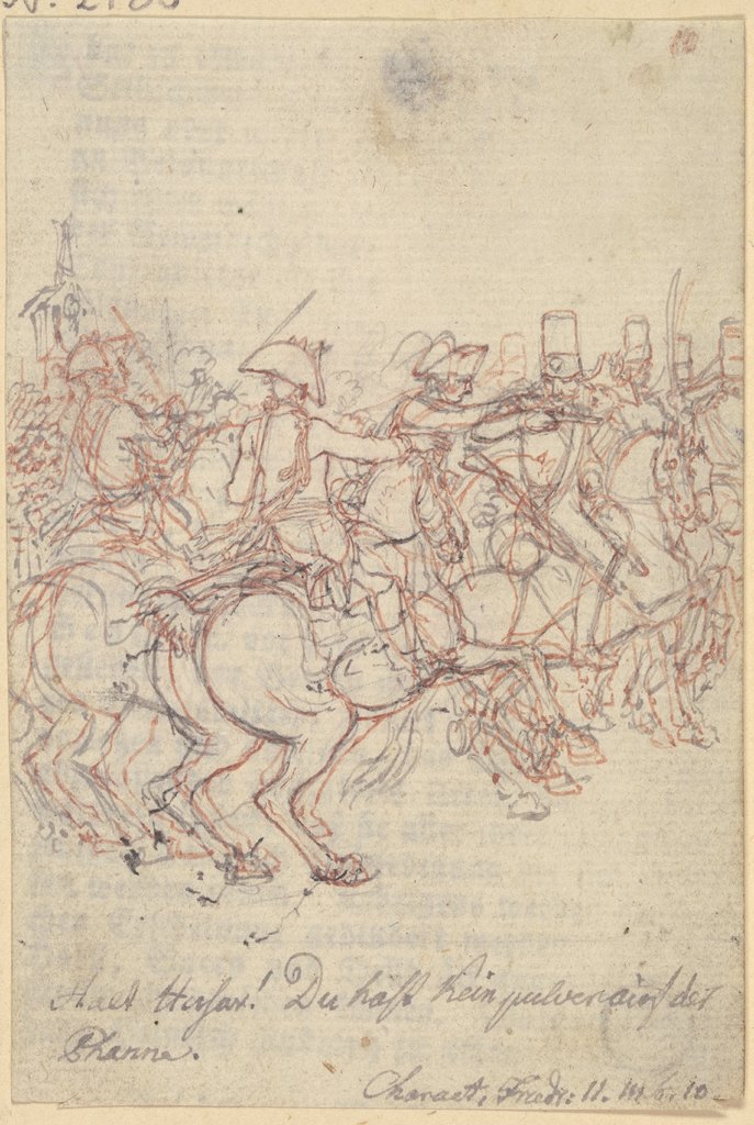 Eine Gruppe von Soldaten zu Pferde, nach rechts sprengend, Daniel Chodowiecki