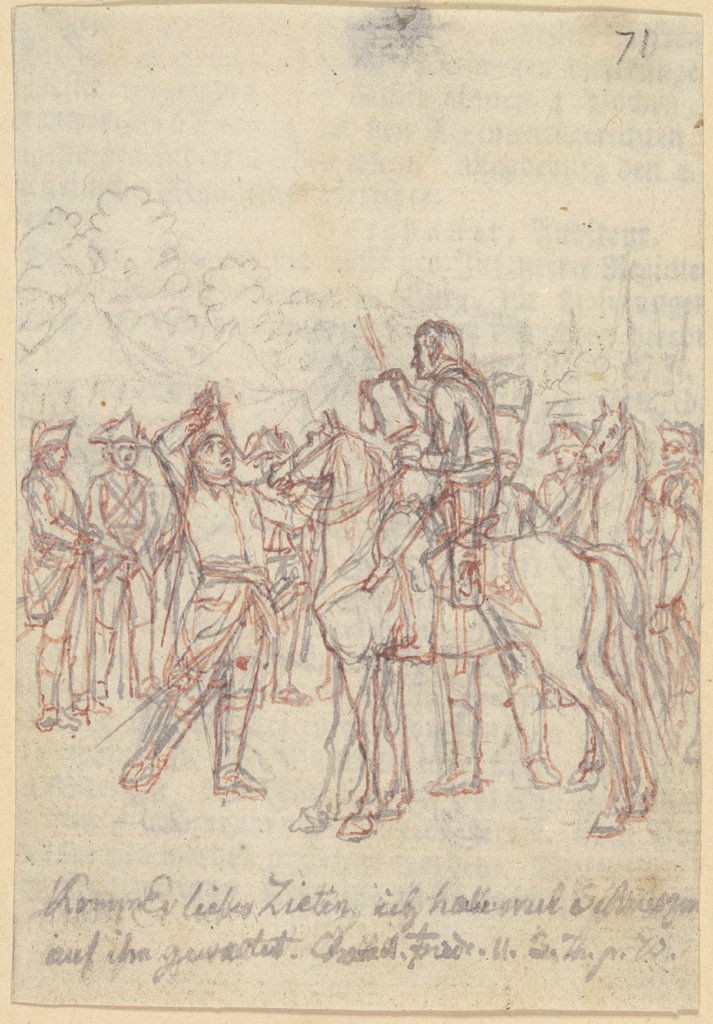 General Ziethen on horseback, Daniel Chodowiecki