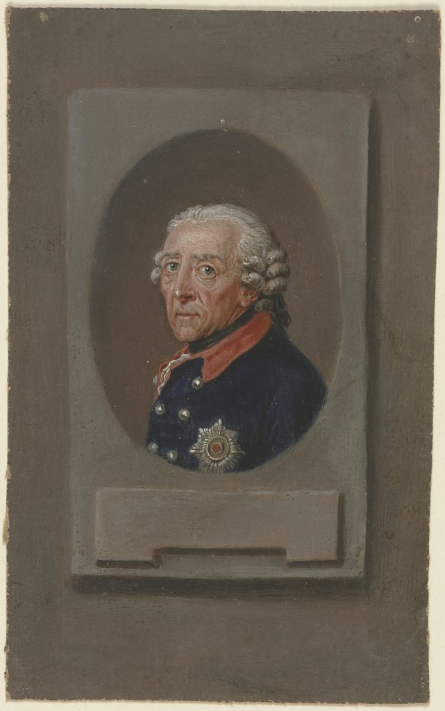 Brustbildnis Friedrichs des Großen im Oval, rechteckig eingefasst, Daniel Chodowiecki