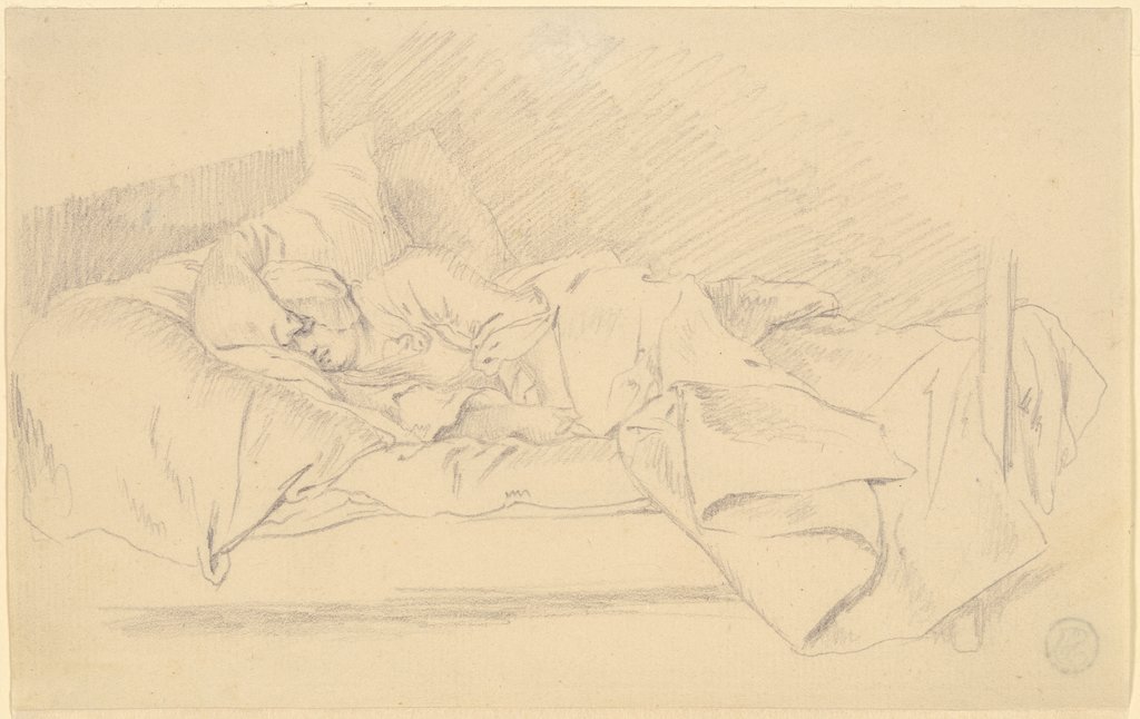 Schlafendes junges Mädchen im Bett, Daniel Chodowiecki