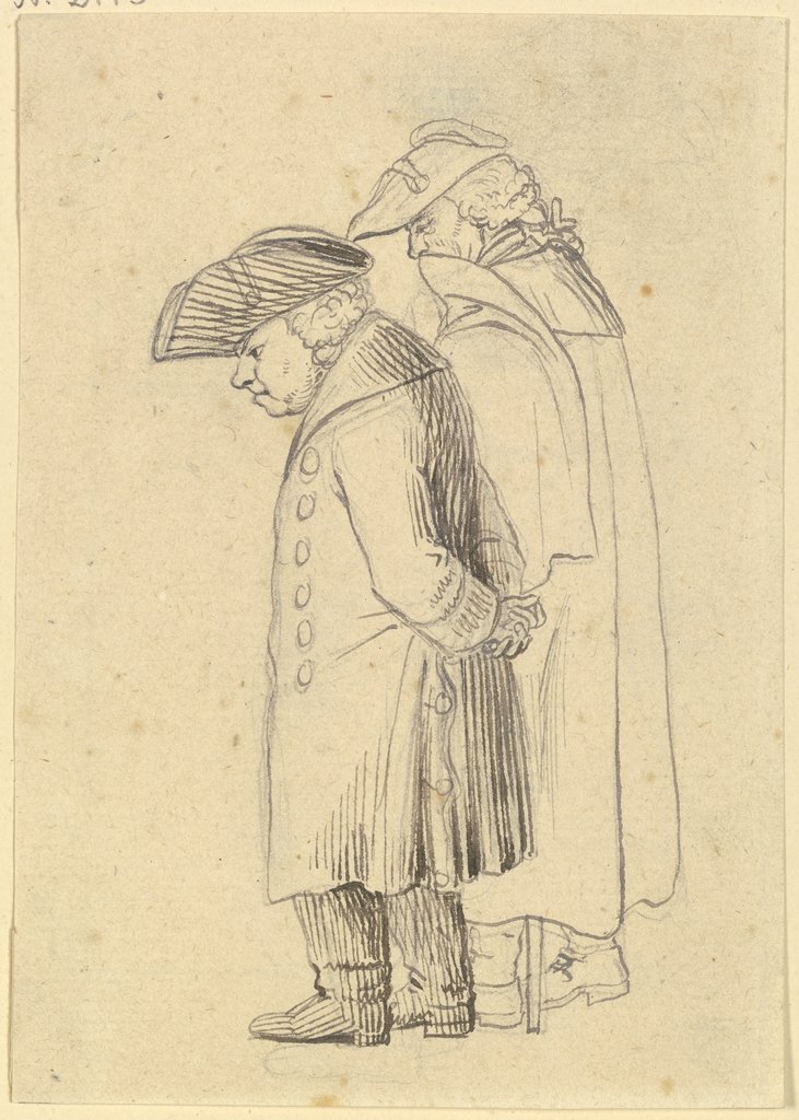 Zwei stehende alte Männer mit gesenkten Köpfen, Daniel Chodowiecki