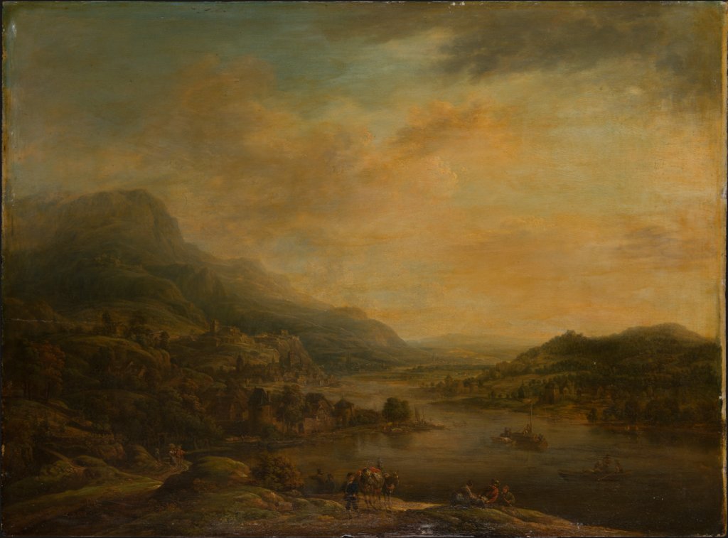 River Landscape with Mule Drover, Christian Georg Schütz the Elder