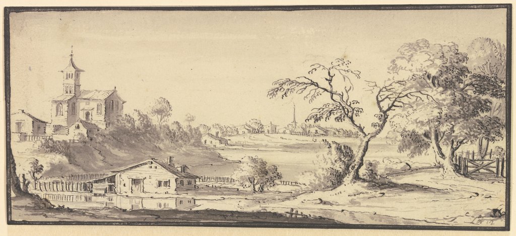 Landscape with a river, Johann Ludwig Aberli