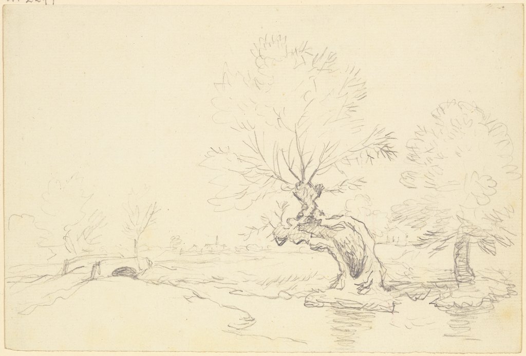 Willows at a stream, Friedrich Wilhelm Hirt