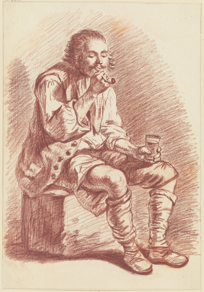 Sitzende männliche Modellfigur, Friedrich Wilhelm Hirt