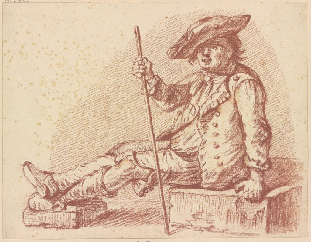 Sitzendes bekleidetes männliches Modell, Friedrich Wilhelm Hirt