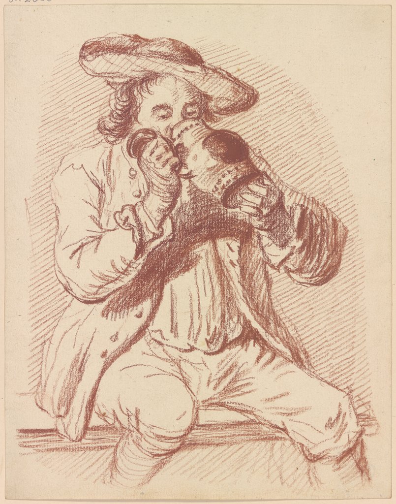 Sitzender Mann, aus einem Krug trinkend, Friedrich Wilhelm Hirt