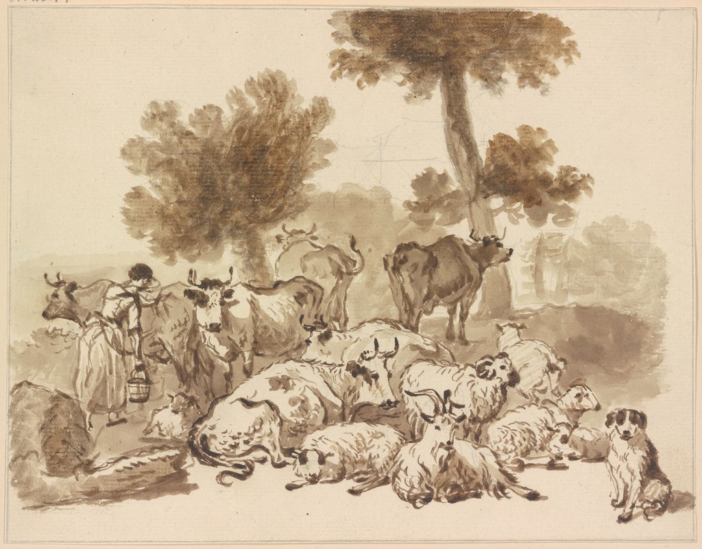 Viehherden mit Hirten, Friedrich Wilhelm Hirt