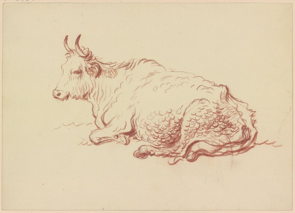 Lying cow to the left, Friedrich Wilhelm Hirt