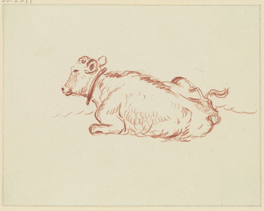 Lying cattle to the left, Friedrich Wilhelm Hirt