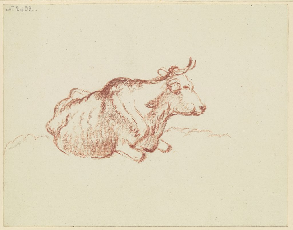 Lying cattle to the right, Friedrich Wilhelm Hirt