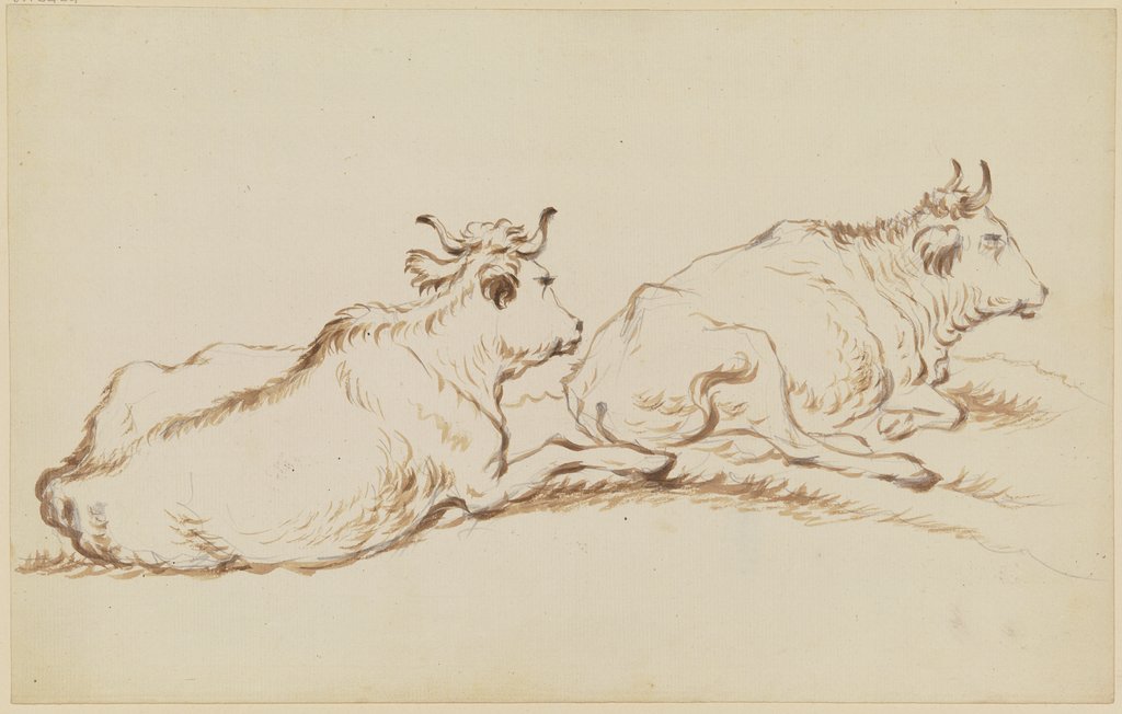 Liegender Ochse und liegende Kuh, Friedrich Wilhelm Hirt