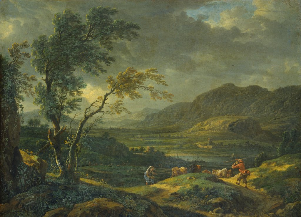 Landschaft bei aufziehendem Gewitter, Johann Franciscus Ermels