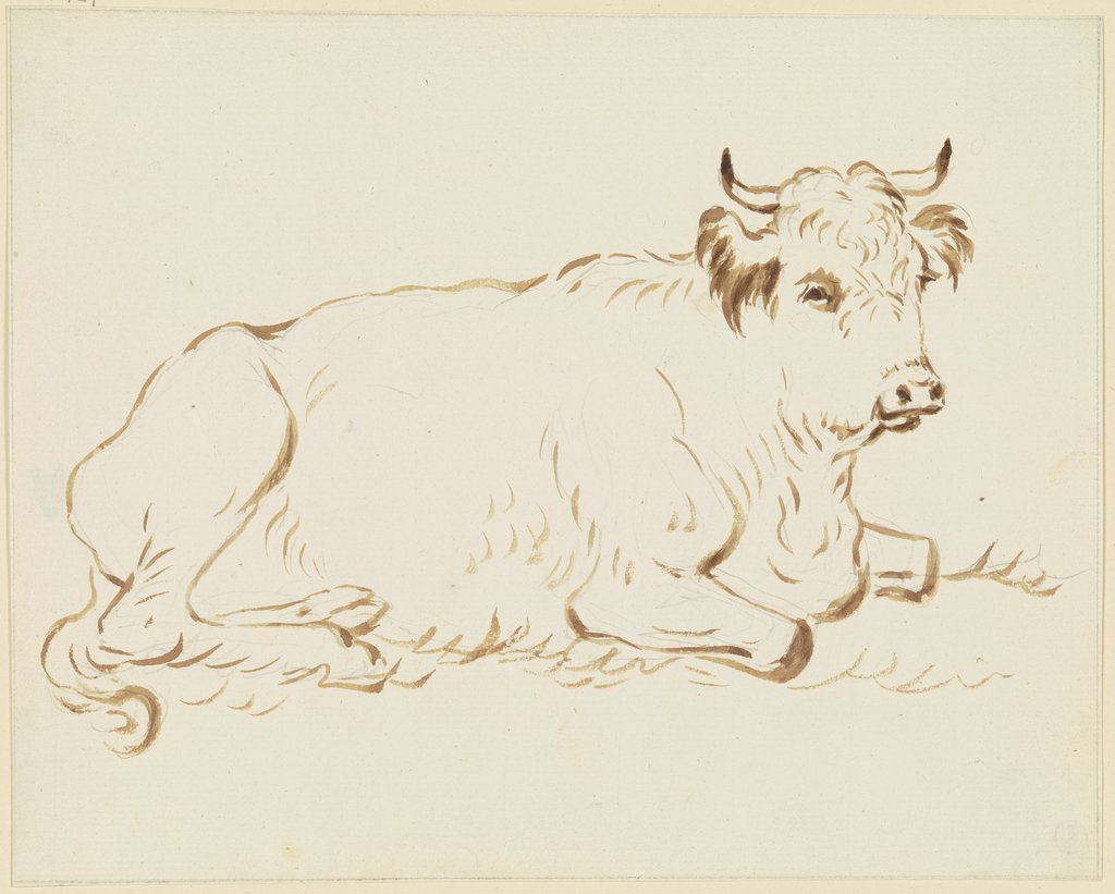 Lying cattle to the right, Friedrich Wilhelm Hirt