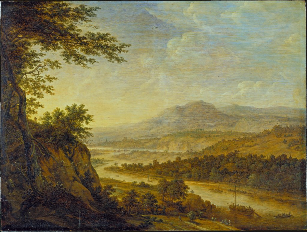 Flusslandschaft mit einem Felsanstieg, Herman Saftleven III