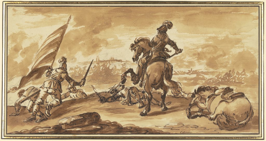 Vorpostengefecht zwischen Reitern und Fußsoldaten, Francesco Giuseppe Casanova