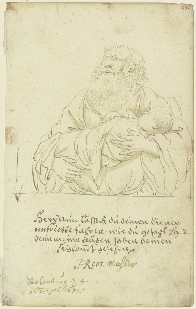 Simeon mit dem Jesusknaben im Arm, Johann Heinrich Roos