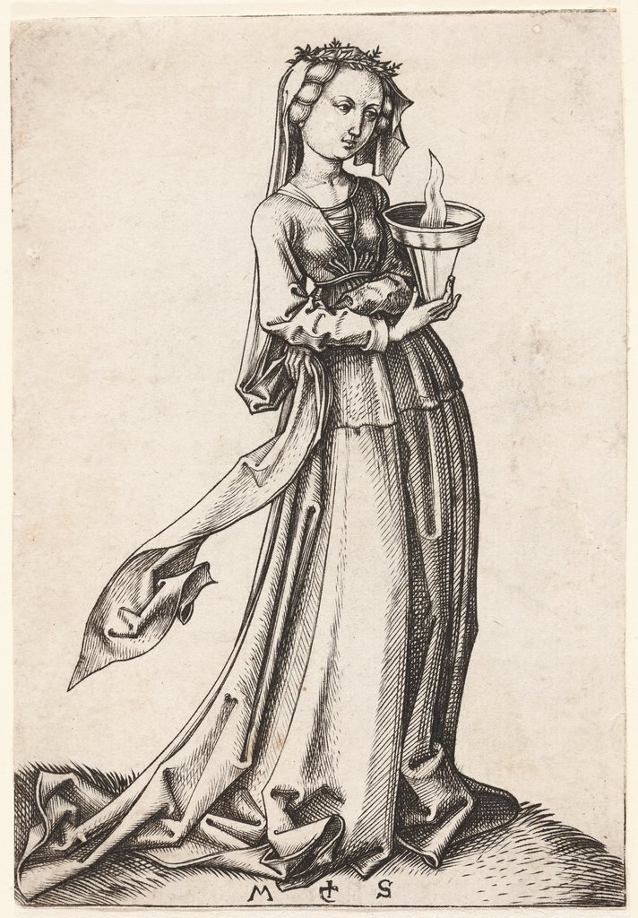 The fourth wise Virgin, Martin Schongauer