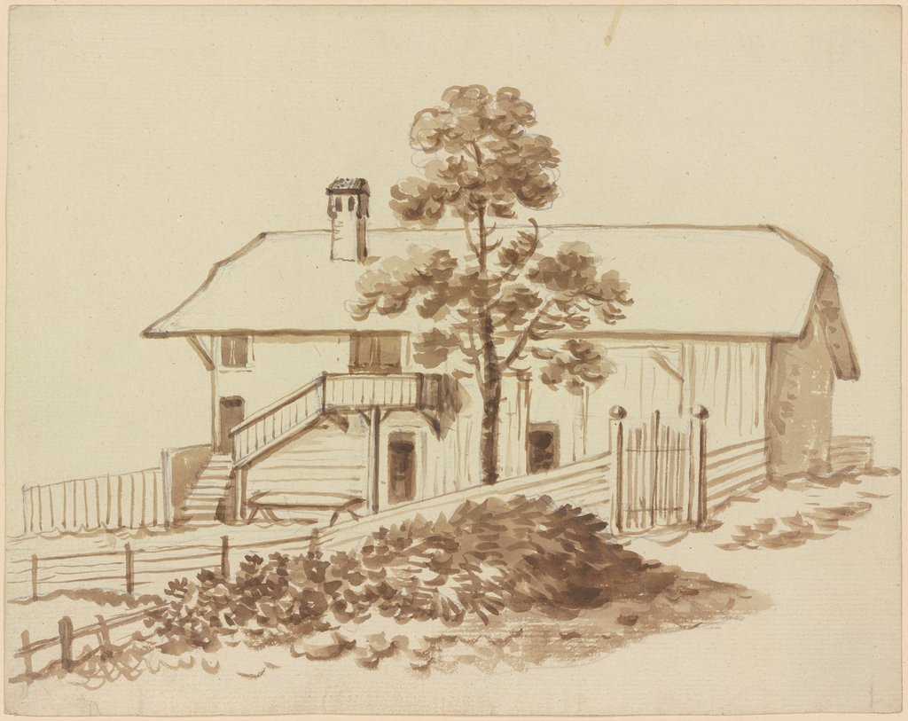 Bauernhaus, von der Seite gesehen, Friedrich Wilhelm Hirt