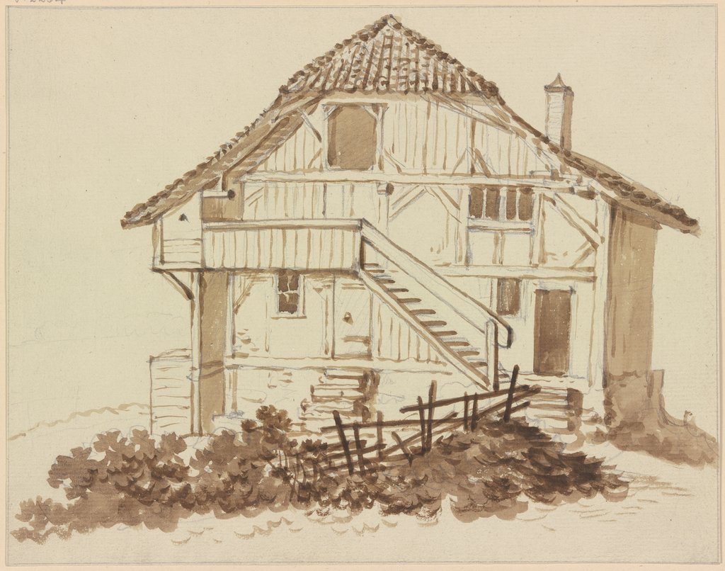 Bauernhaus, von vorne gesehen, Friedrich Wilhelm Hirt