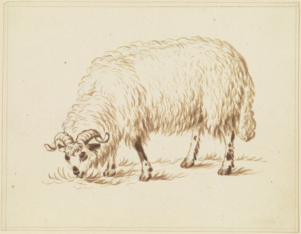 Grazing sheep, Friedrich Wilhelm Hirt